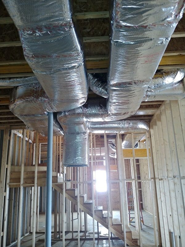 Rooftop equipment installed on a new build