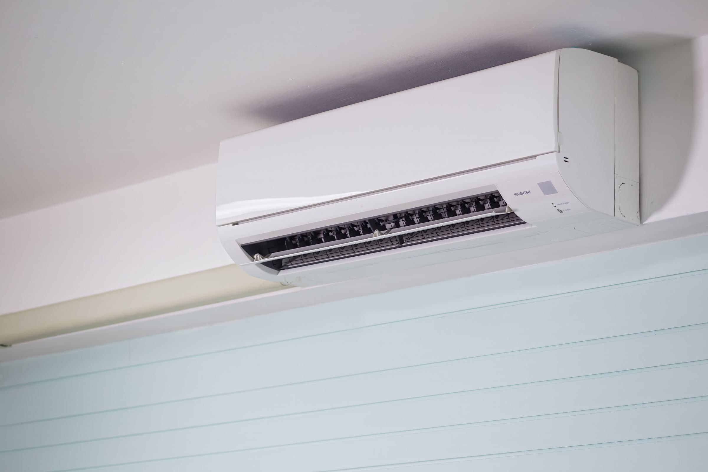 Wall-mounted air handler in a modern living room